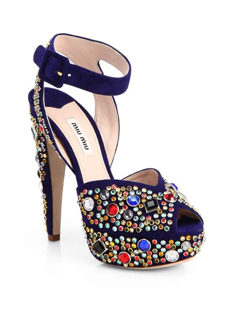 miu miu jeweled shoes|miu shoes for women.